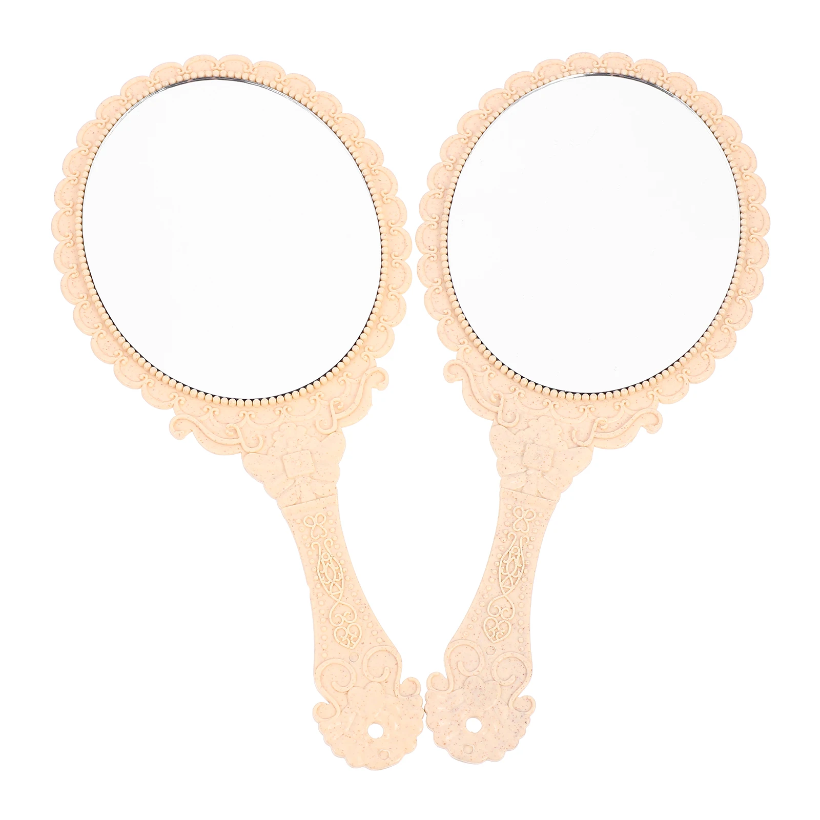 กระจกพกพาแบบมือถือ 2 ชิ้น สำหรับเดินทาง แต่งหน้า ขนาดกะทัดรัด สไตล์เรโทร น้ำหนักเบา สำหรับผู้หญิง ใช้ในชีวิตประจำวัน ของขวัญ กระจกแต่งหน้า