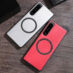 Luxury PU Leather Wireless Charge Magnetic Case For Sony Xperia 1 IV 5 III 10 II 10V 1V 5V 10VI 5VI VI Shockproof Back Cover