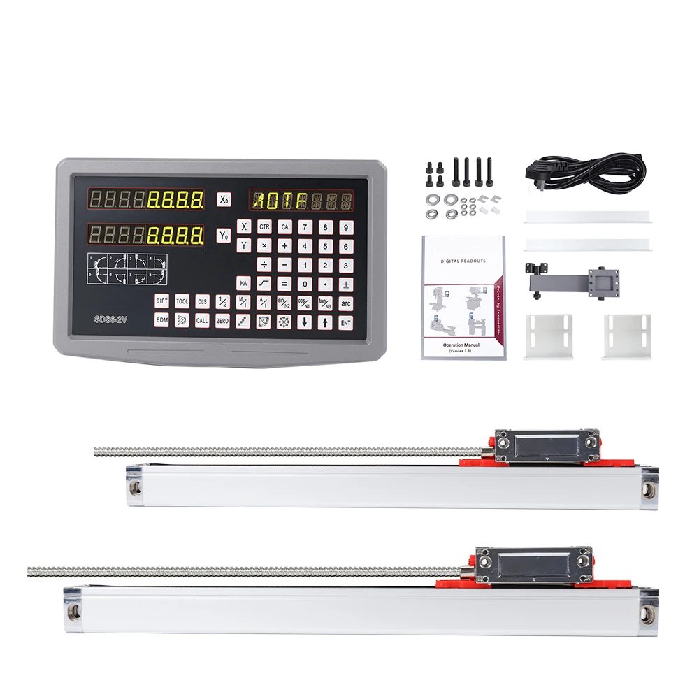 

2 3 Axis SDS6-2V SDS6-3V Dro Digital Readout Metal Display YHSINO Set Kit Linear Encoder Linear Optical Ruler 5U 5V TTL DB9