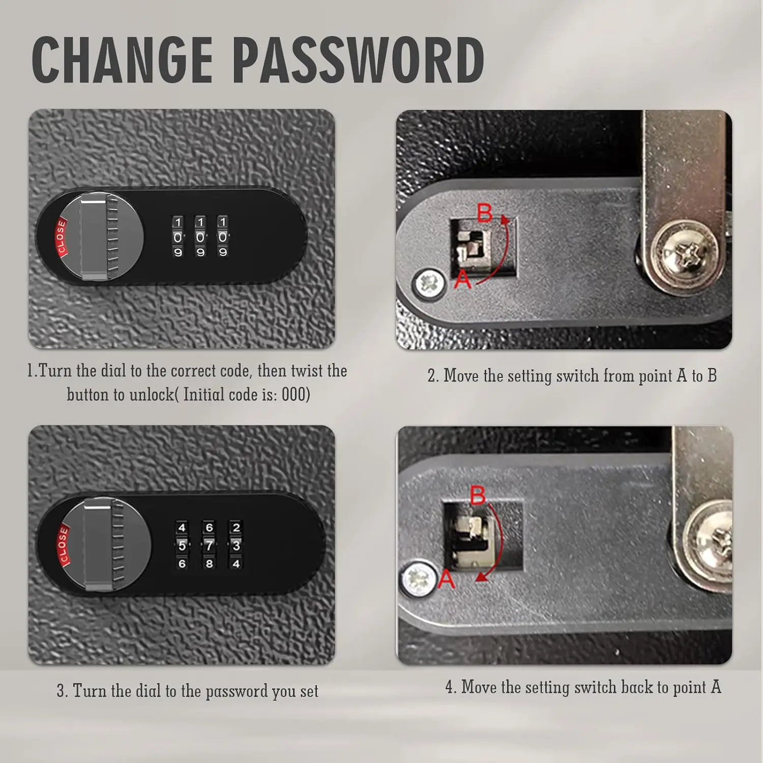 WeHere Key Lock Box Wall Mount(96 Keys),Key Cabinet Security Combination Lockbox with Key Tags,Digital Code Key Storage Lockbox