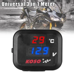 12V Motorcycle Voltmeter Thermometer With USB Charger Indicator Water Temperature Test Meter Motorbike Accessories Universal