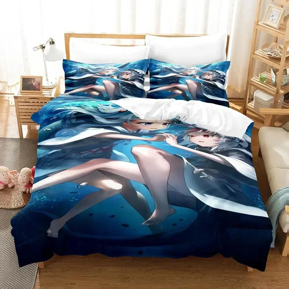 

Gawr Gura Reflect Fanart holoMyth Bedding Set Duvet Cover Bed Set Quilt Cover Pillowcase Comforter king Queen Size Boys Adult