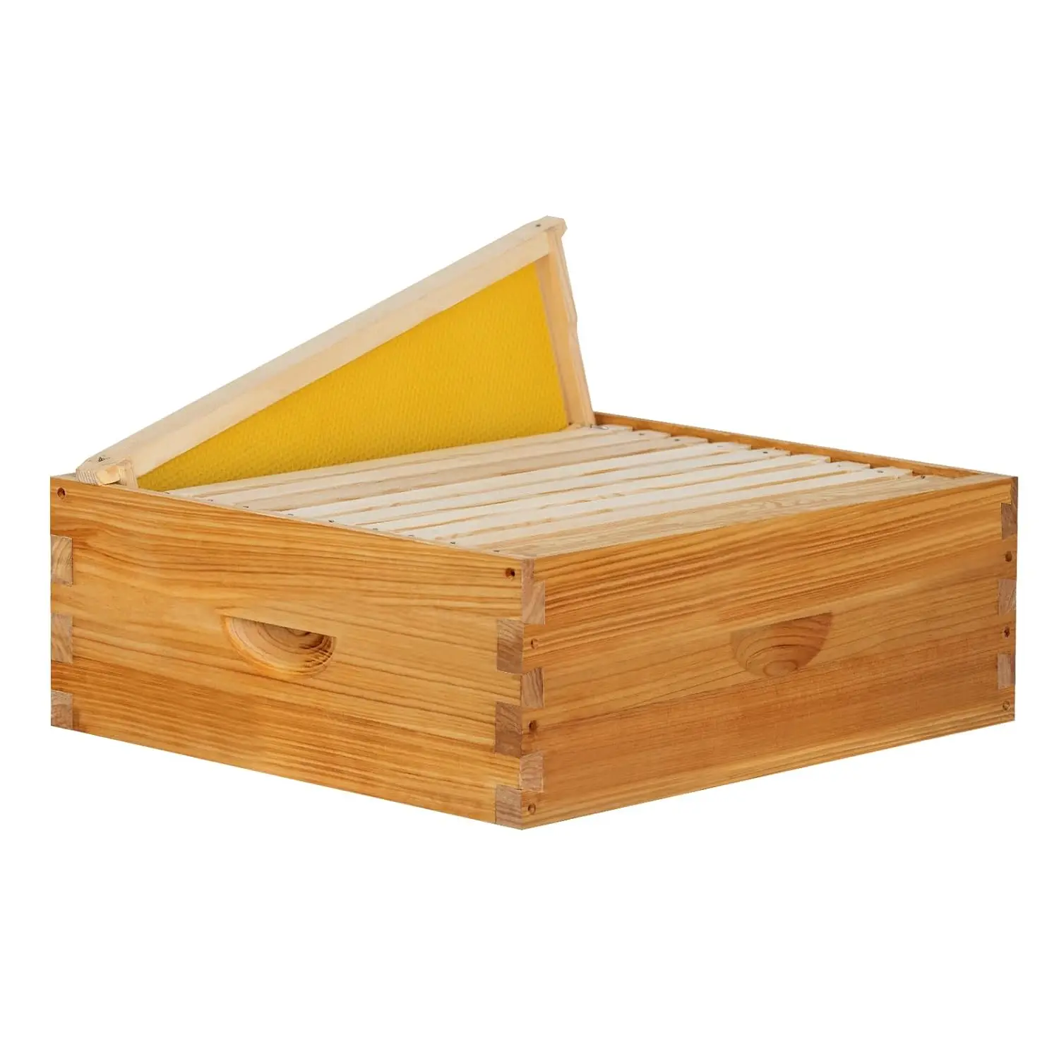 

Unassembled 10-Frame Medium Bee Hive Box with Waxed Foundation Sheets, Durable Cedar Wood