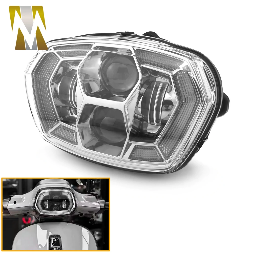 

For VESPA SPRINT 150 Headlight Hi-Lo beam Motorcycle LED Head light Assembly for Vespa Sprint150 2017-2024