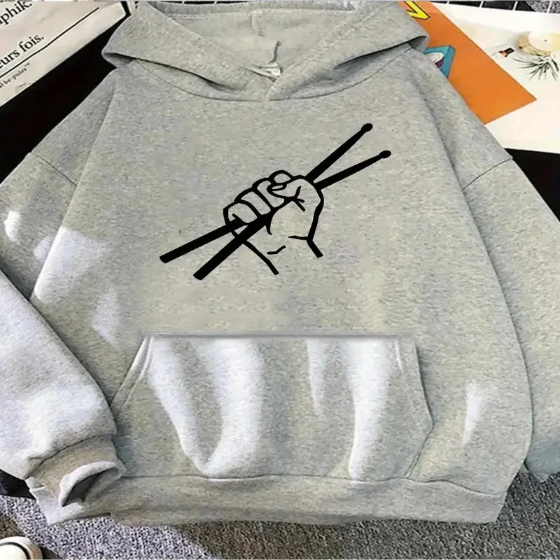 Sudadera con capucha informal para mujer con estampado de silueta de barco, jersey con bolsillo de canguro, ropa cómoda para temporada de otoño e invierno