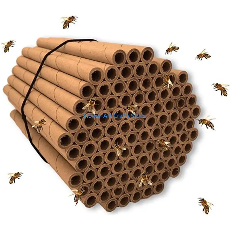 Y3NA Set of 50 House Garden Pollinator House Nest Tubes Gift for Beekeepers