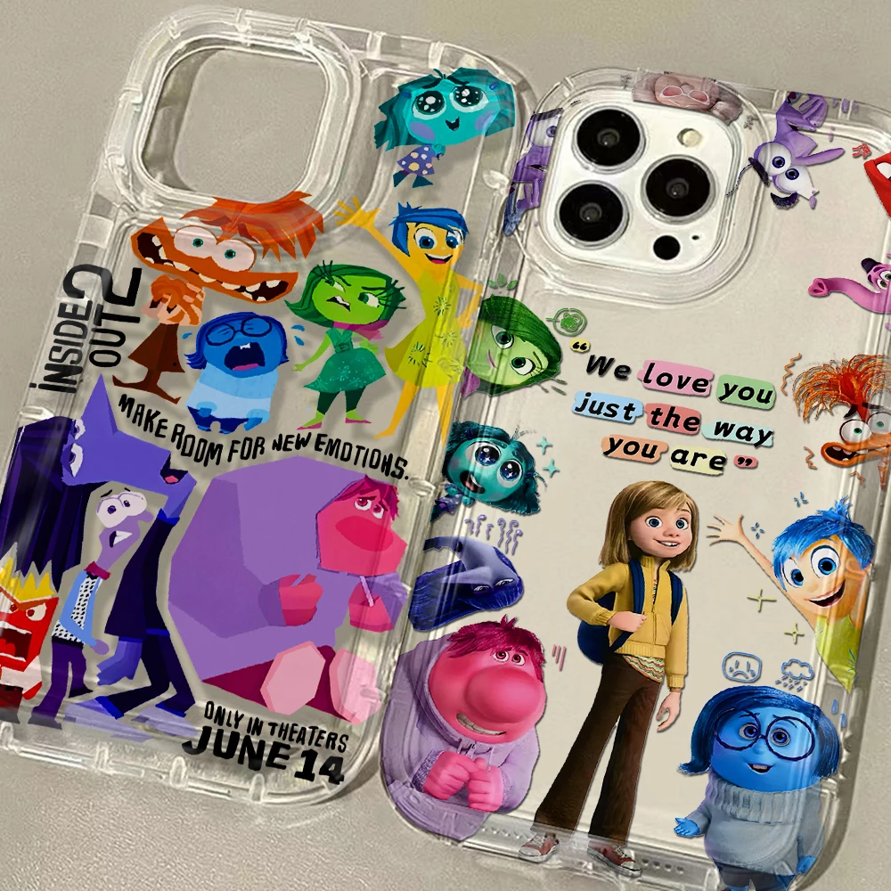 Funny Cute Inside Out 2 Clear Case for VIVO Y02 Y15S Y16 Y17S Y20 Y21 Y35 Y36 Y50 Y77 Y91 Y93 2020 5G Airbag Shockproof Cover