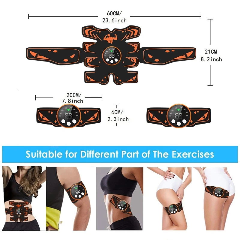 

EMS Muscle Toner Six Pack Abs Stimulator Electronic Abdominal Fitness Belt for Home Workout Body Training Gym Equipment