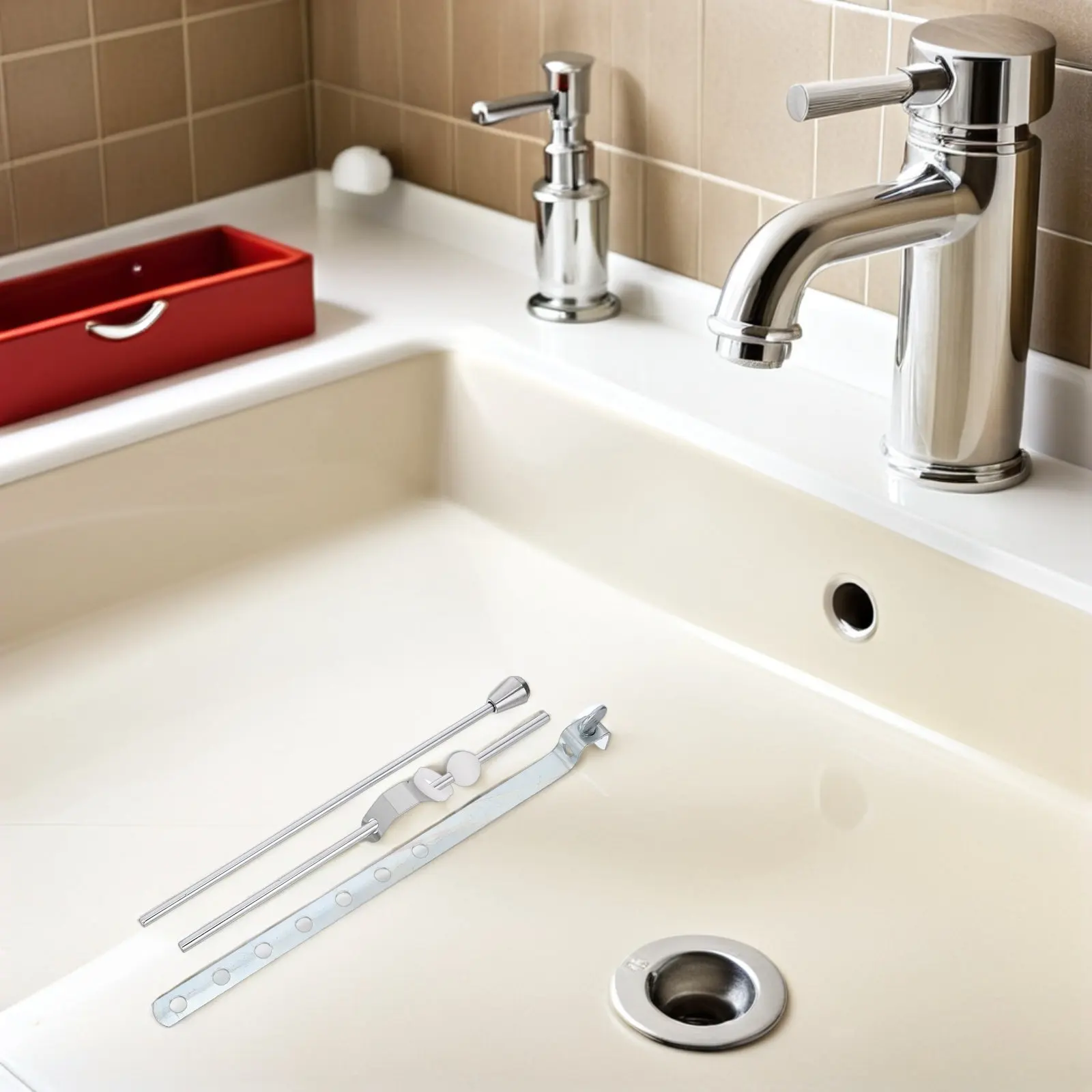 2Sets Bathroom Sink Drain Lift Rods Replacement Pivot Rod Pop Up Drain Stopper Lever Kit Home Hotels Repair Parts 1.35cm Ball