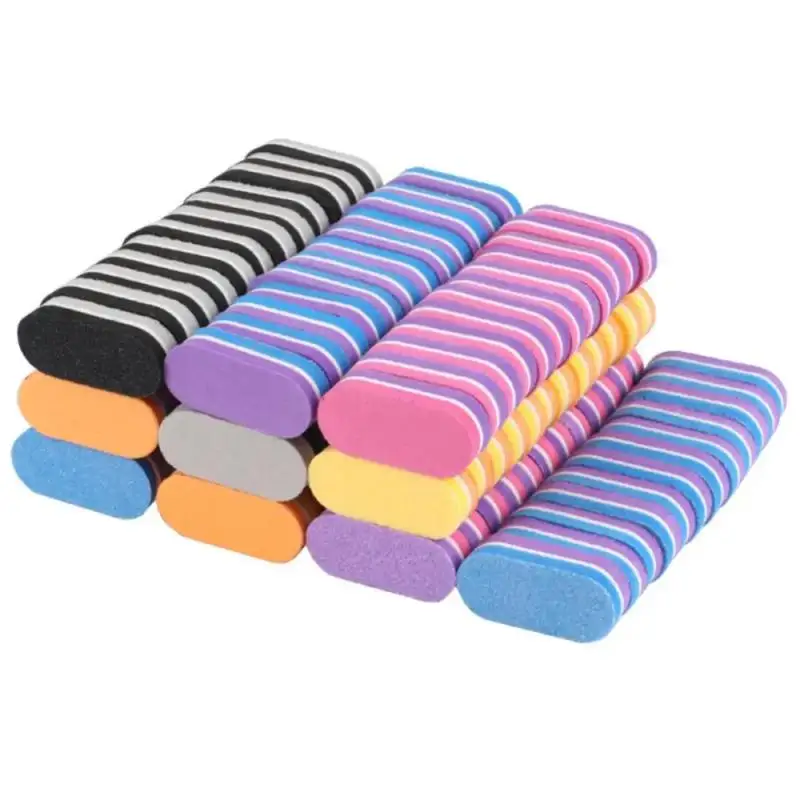 Mini blocs de lime à ongles double face, coupe-ongles, tondeuse professionnelle, éponge colorée, bandes de ponçage de vernis à ongles, lot de 1, 3, 5 pièces