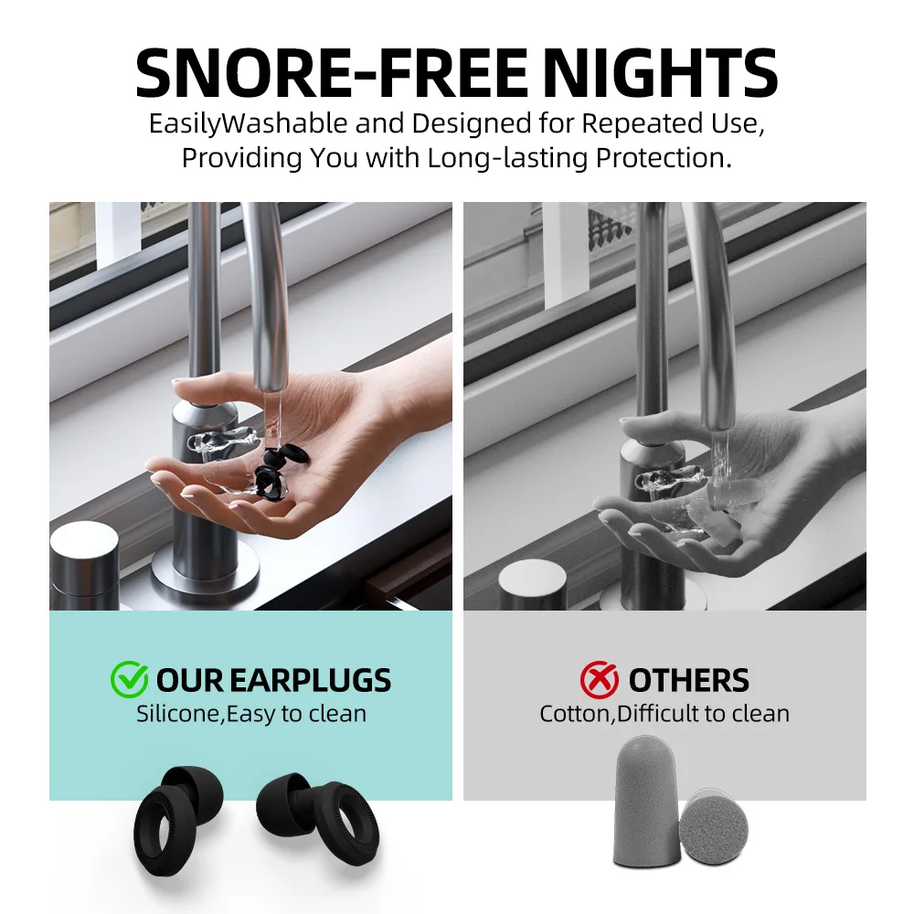 Silicone Earplugs Strong Sound Insulation Sleep Custom Fit Noise Reduction for Small Ear Canals Comfortable Soft Sleeping