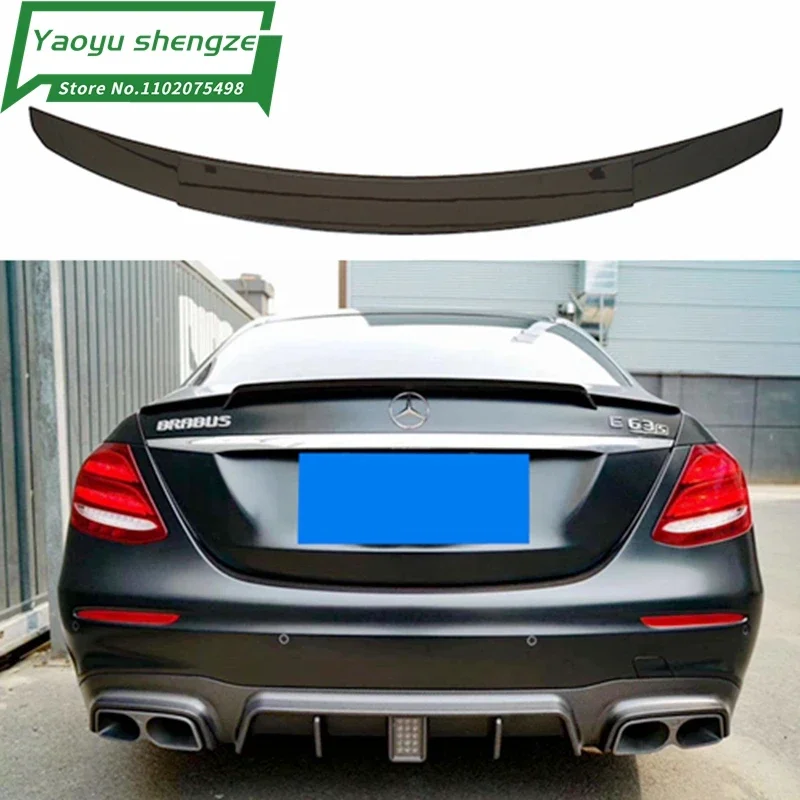 For Mercedes-Benz E Class W213 Sedan 4 Door 2016 - 2019 Carbon Fiber Car Rear Trunk Wing Spoiler Rear Spoiler Wing Boot Lid