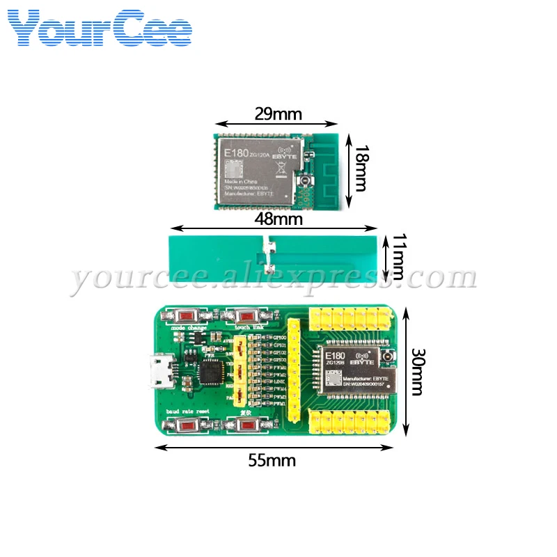 E180-ZG120A 3.0 EFR32 E180-ZG120B 2.4G Wifi Wireless Network Transparency Integrated TouchLink Protocol Module E180-Z6907A