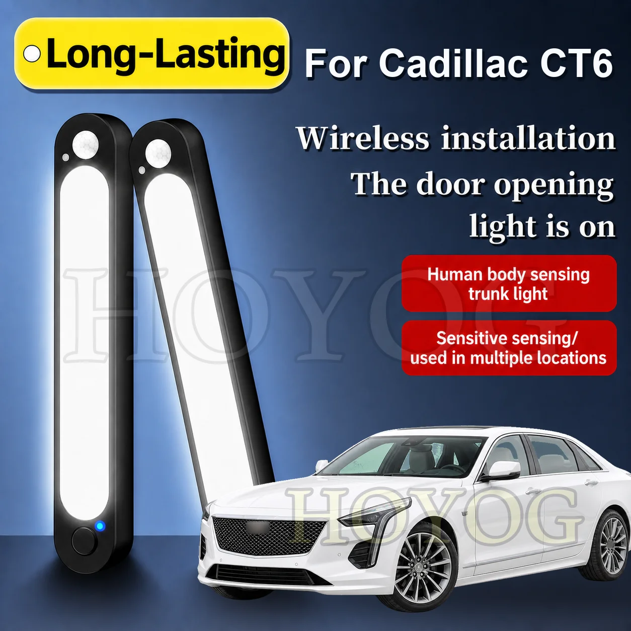 For Cadillac CT6 2016-2026 Car Boot Light LED Lamp Motion Sensor Cordless Auto ON OFF Trunk Cargo Light Sedan Interior Cabin