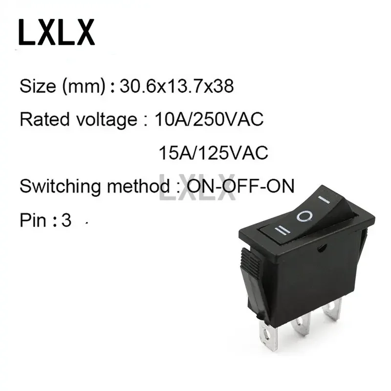 100PCS KCD3 Rocker Switch ON-OFF ON-OFF-ON 2Pin 3Pin Warm Electrical Equipment With Lighting Power Switch 16A 250VAC/20A 125VAC