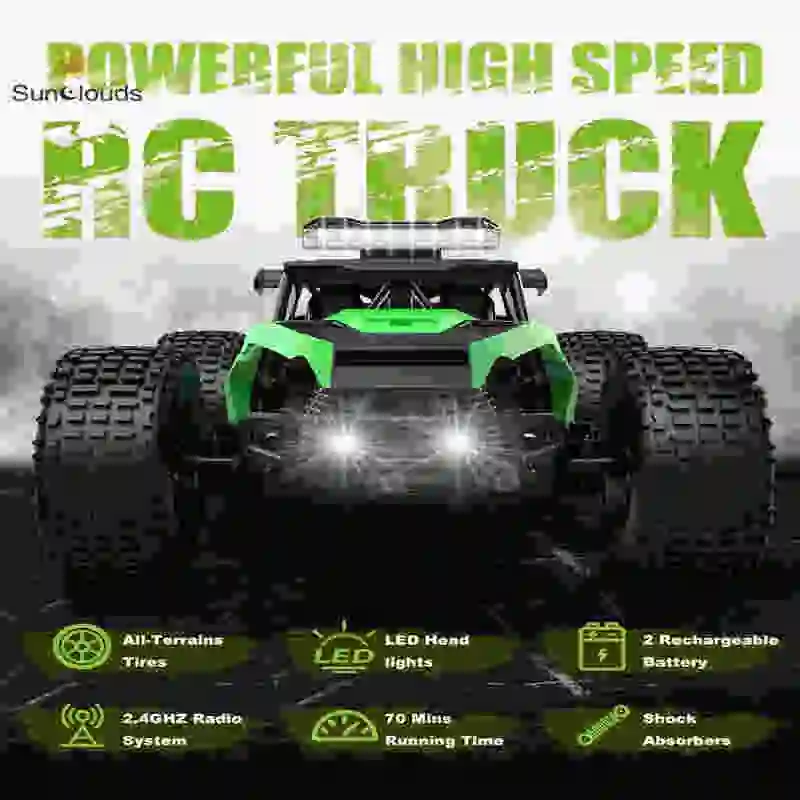 Remote Control High Speed All Terrain Electric Toy Car Rechargeable Battery, Gift for Kids and Adults