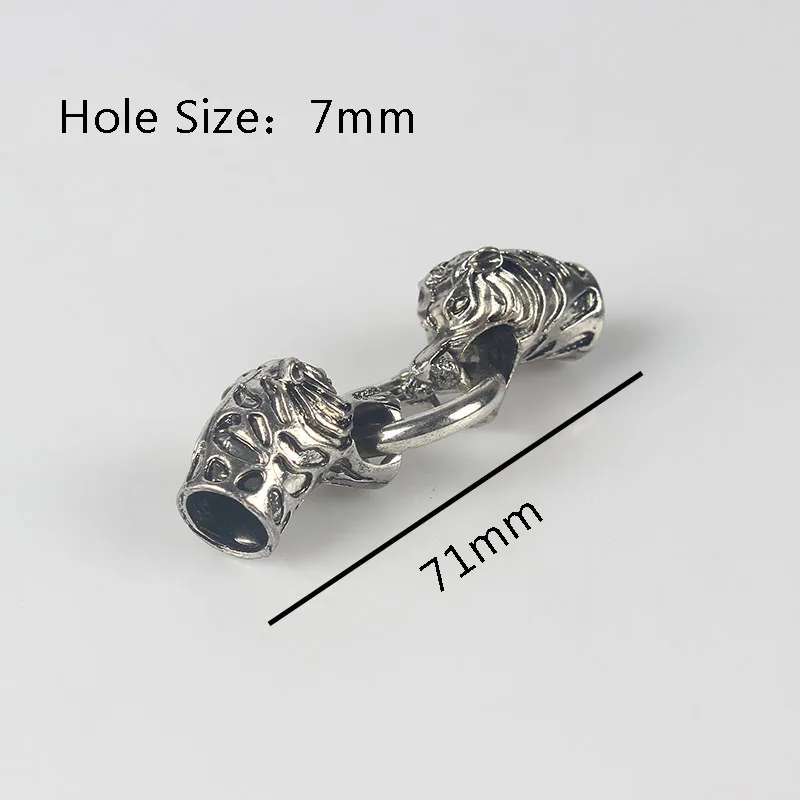 1 Set Skull Dragon Animal Wolf Viking Connector End Cap With Spring Clasp For Round Leather Cord DIY Necklace Jewelry Making