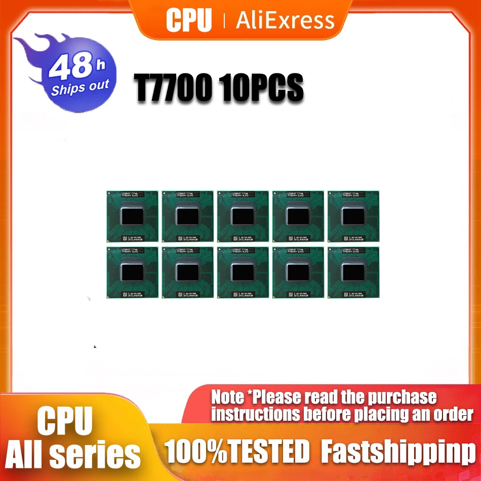 

10PCS T7700 Laptop CPU T7700 SLAF7 2.4/4M/800 Official version scrattered piece