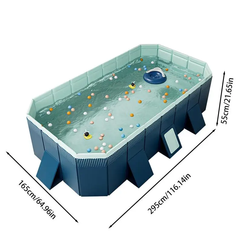 Piscina plegable al aire libre para niños y mascotas, piscina familiar gigante grande, sin inflación