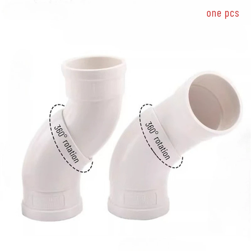 50/75/110/160mm PVC Split-Type Rotating Elbow for Toilet Kitchen Pipe Factory Drainage DIY 360° Rotary Adjustable Connetor Elbow