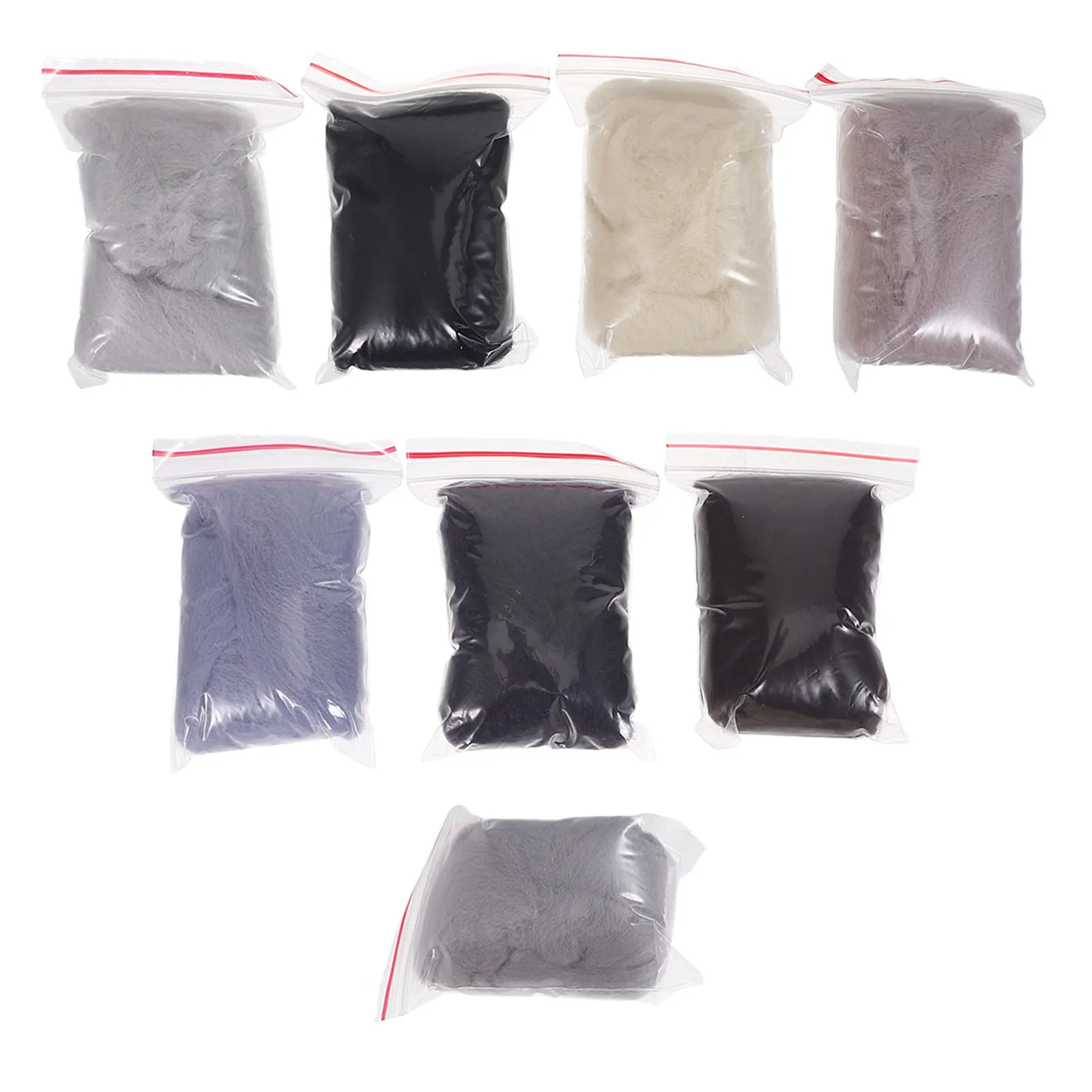 

8Pcs Colored Wool Roving for Needle Felting DIY Craft Kit Soft Felting Fiber for Beginners Wet Spinning Felt Animals Home Decor