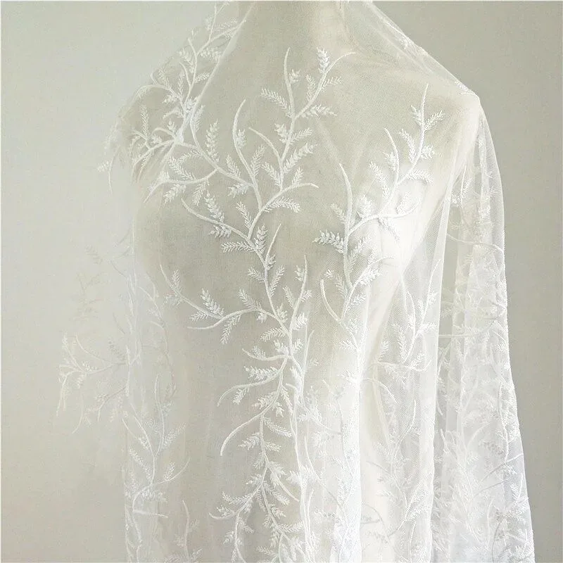 

New Forest Style Lightweight Vine Branch Willow Leaf Lace Fabric Wedding Dress Headveil DIY Handmade Decorative Accessories