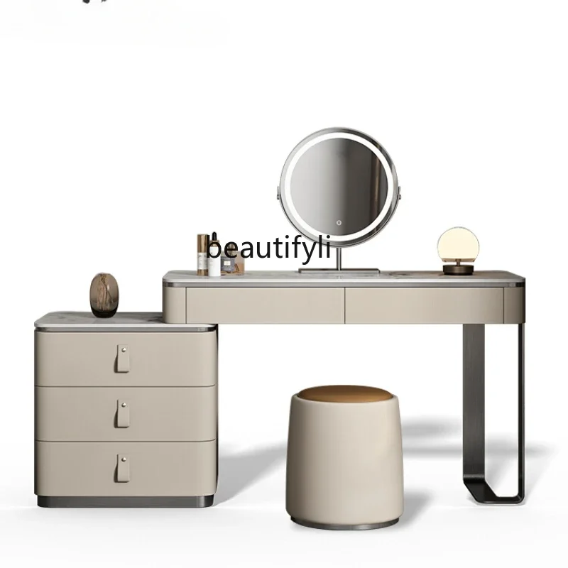 Italian minimalist light luxury dressing table bedside table dressing table integrated high-end atmosphere designer high sense