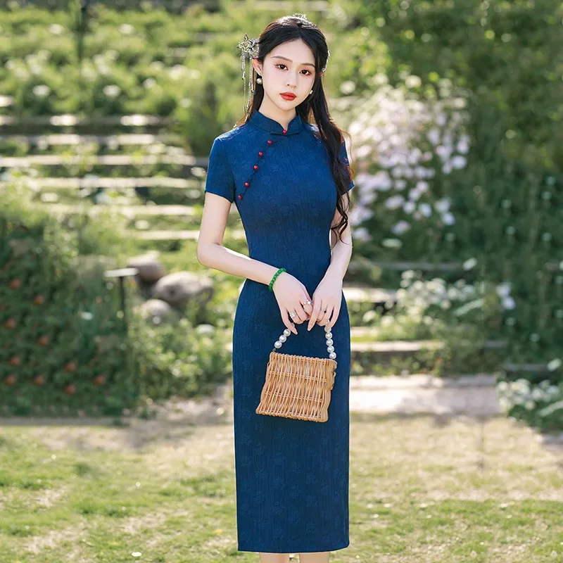 

High End Temperament Qipao Women's New Chinese Summer Improved Slim Fit Dress 2025 Female Qipao Dress