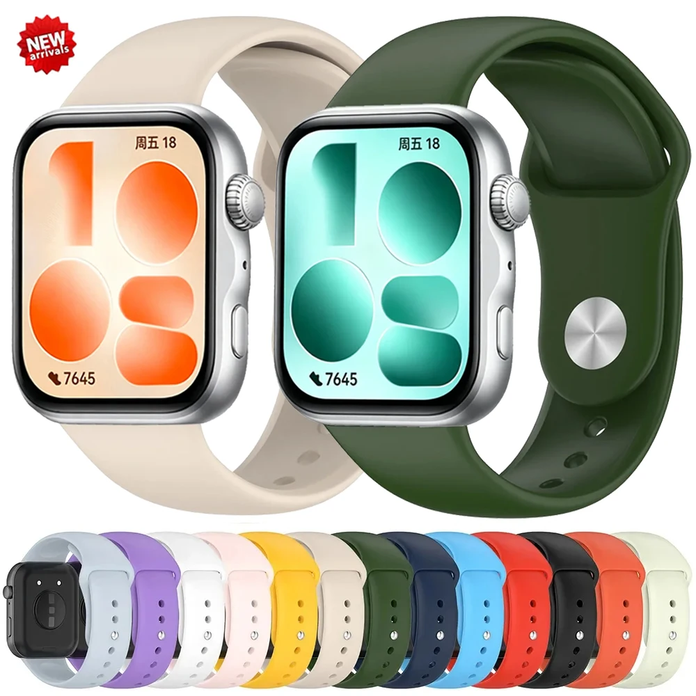 Sport-Silikonarmband für Huawei Watch Fit 3/4/5, weich, bequem, verstellbar, für Huawei Watch Fit 4-5 Pro, Zubehör