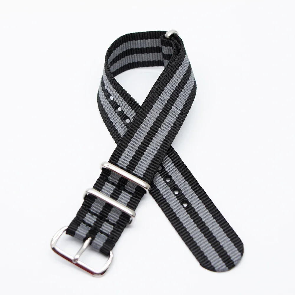 Watch Band 18MM 20MM 22MM 24MM  Style Wristband Durable Nylon Striped Strap Compatible with Sport Casual Watch Bracelet