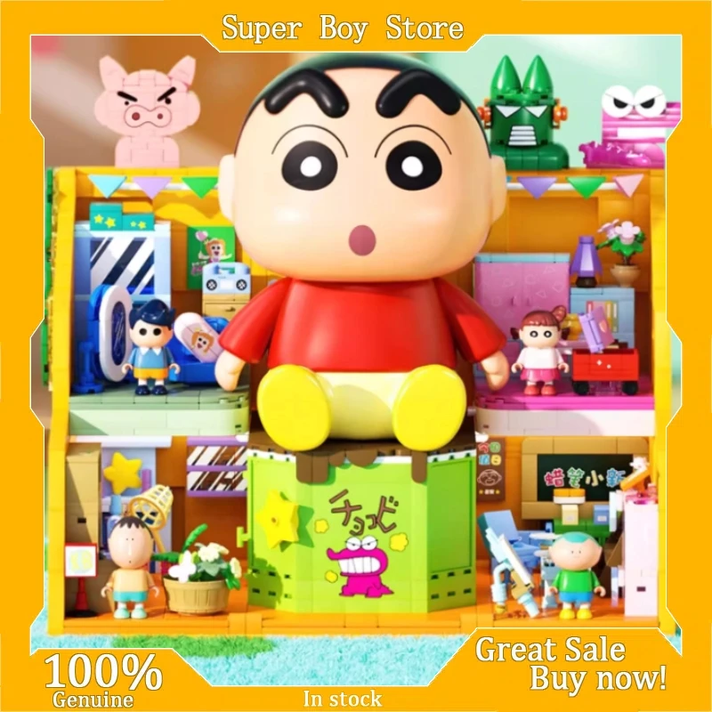 

Areax-X Crayon Shin Chan Anime Mystery Building Blocks Box Cartoon Model Assembly Toy for Fans Surprise Gift for Adults And Kids