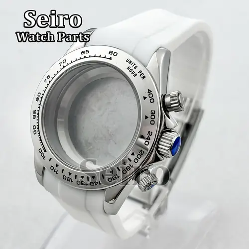 39MM Sapphire Glass Watch Case Rubber Strap Rose gold Silver Watch Accessories Parts for Daytona VK63 Movement Men 29.5MM Dial - Image 7
