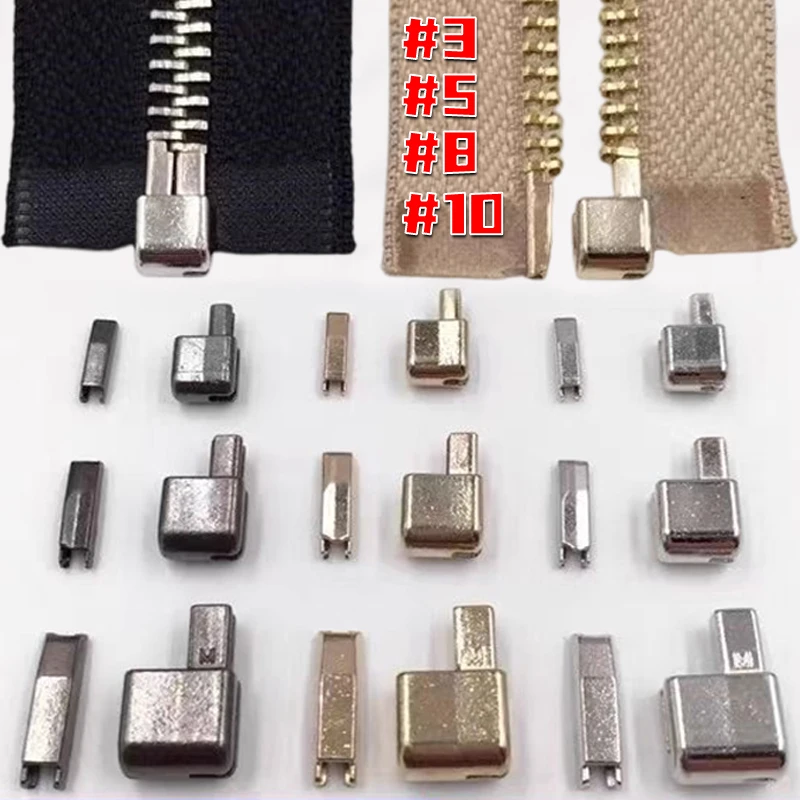 

12 шт., металлические ползунки на молнии, фиксатор, вставная булавка, нижняя пробка на молнии, сумка, одежда, сделай сам, поделки, швейные молнии, аксессуары