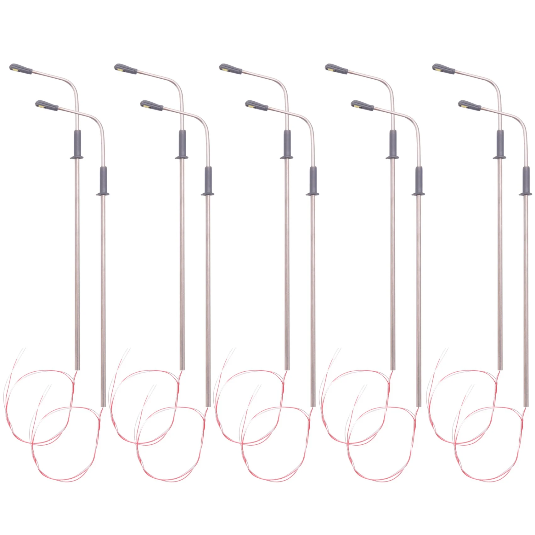 10 Stück Modell LED Straßenlaterne Beleuchtung Einzelkopf Zug Layout Landschaft 1:100