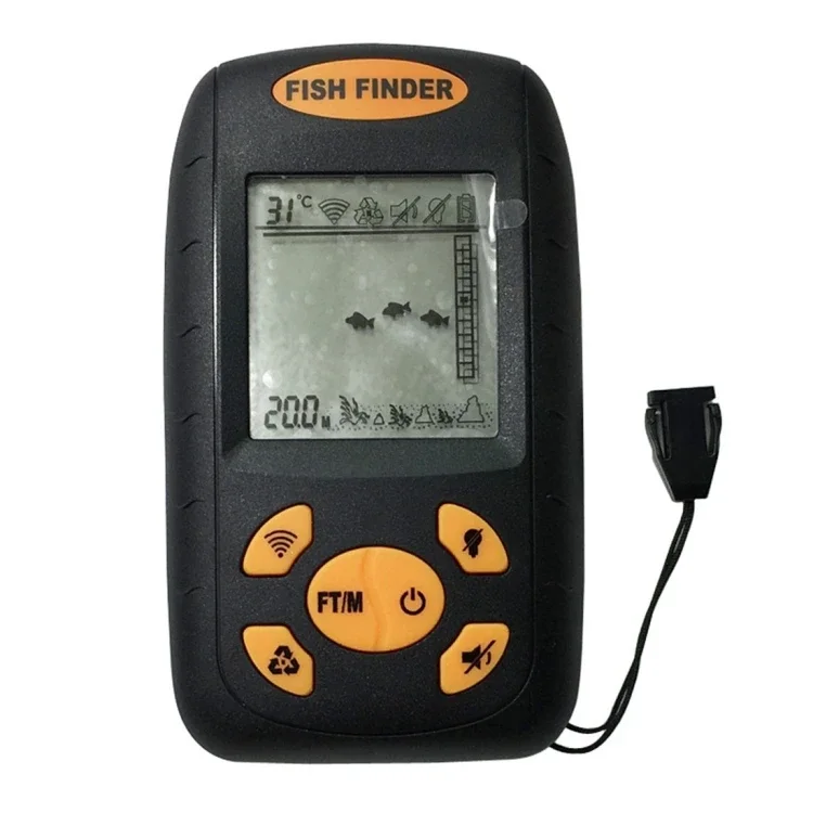 Manufacturers Selling Portable Ultrasonic Fish Finder  Water Depth & Temperature Fishfinder with Wired Sonar Sensor Transducer