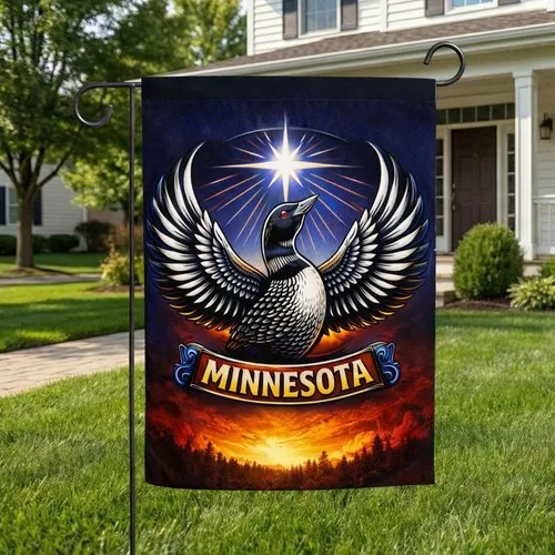 Minnesota Loon Bird Garden Flag, Resistance Pride Decor PPZ