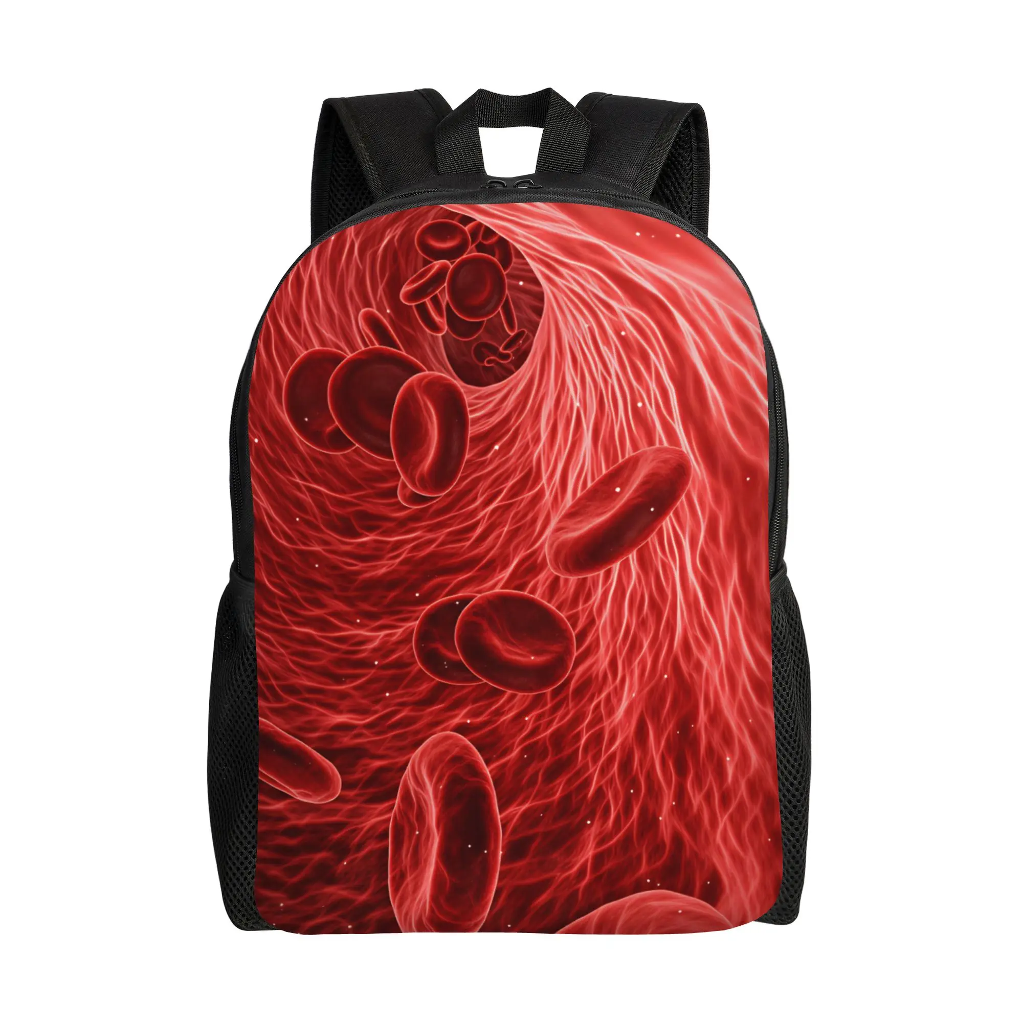 Red Blood Cells Flowing Inside Blood Vessel Backpack Teen Pattern Backpacks Modern High School Bags Daily High Quality Rucksack