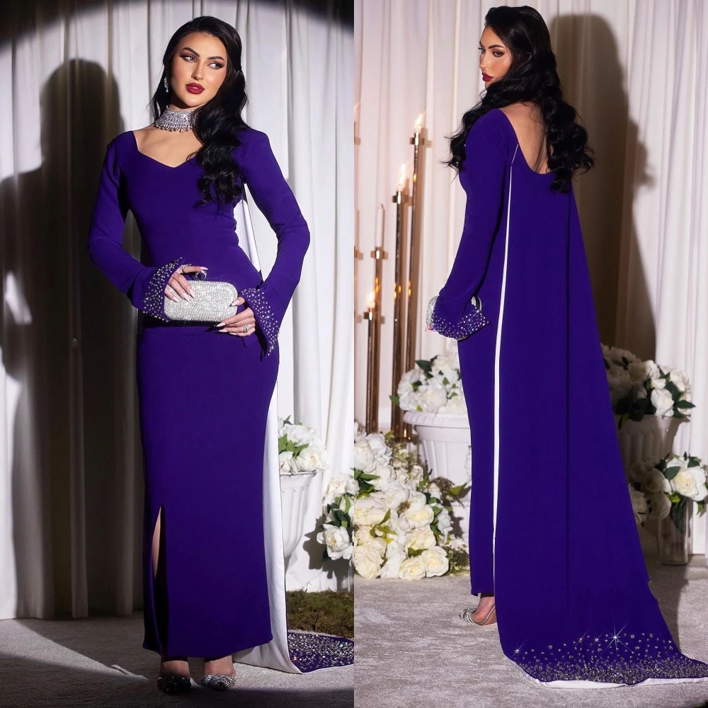 Jiayigong  Prom Satin Beading Party A-line Square Neck Bespoke Occasion Gown Midi Dresses