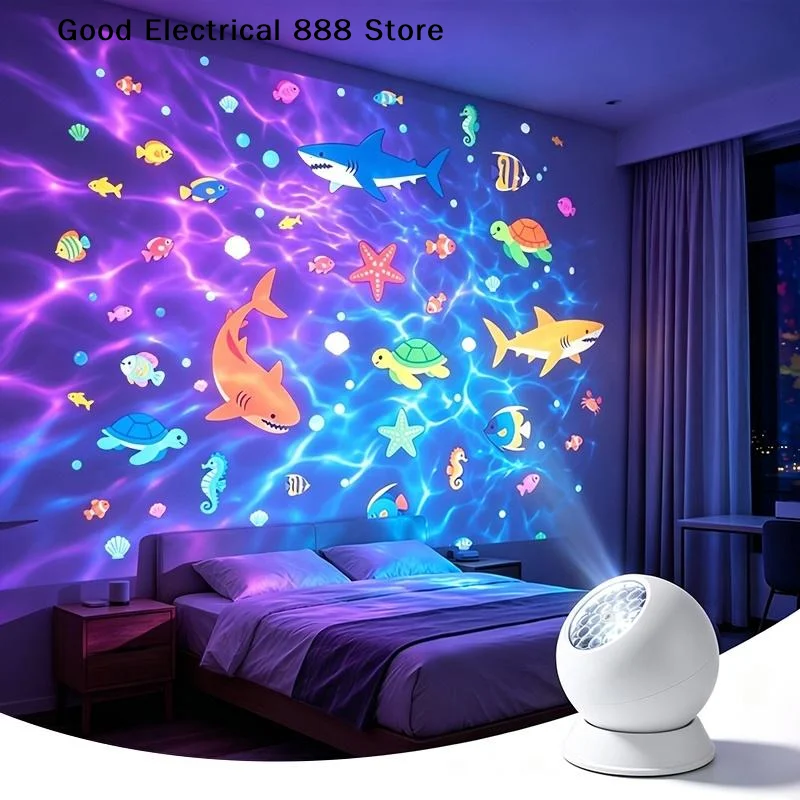 Dynamic Ocean Projector Night Light With Sea Animal Patterns Effect Perfect For Bedroom Nursery Christmas Birthday Party Decor