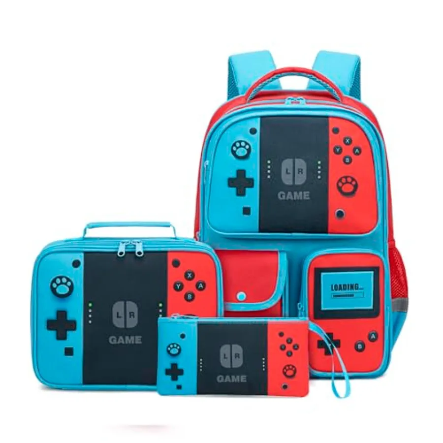 

Backpack for Boys 3-in-1 Backpack with Lunch Box Set Gaming Bookbag stylish kids travel backpack for boys 6-18 Junior High Scho