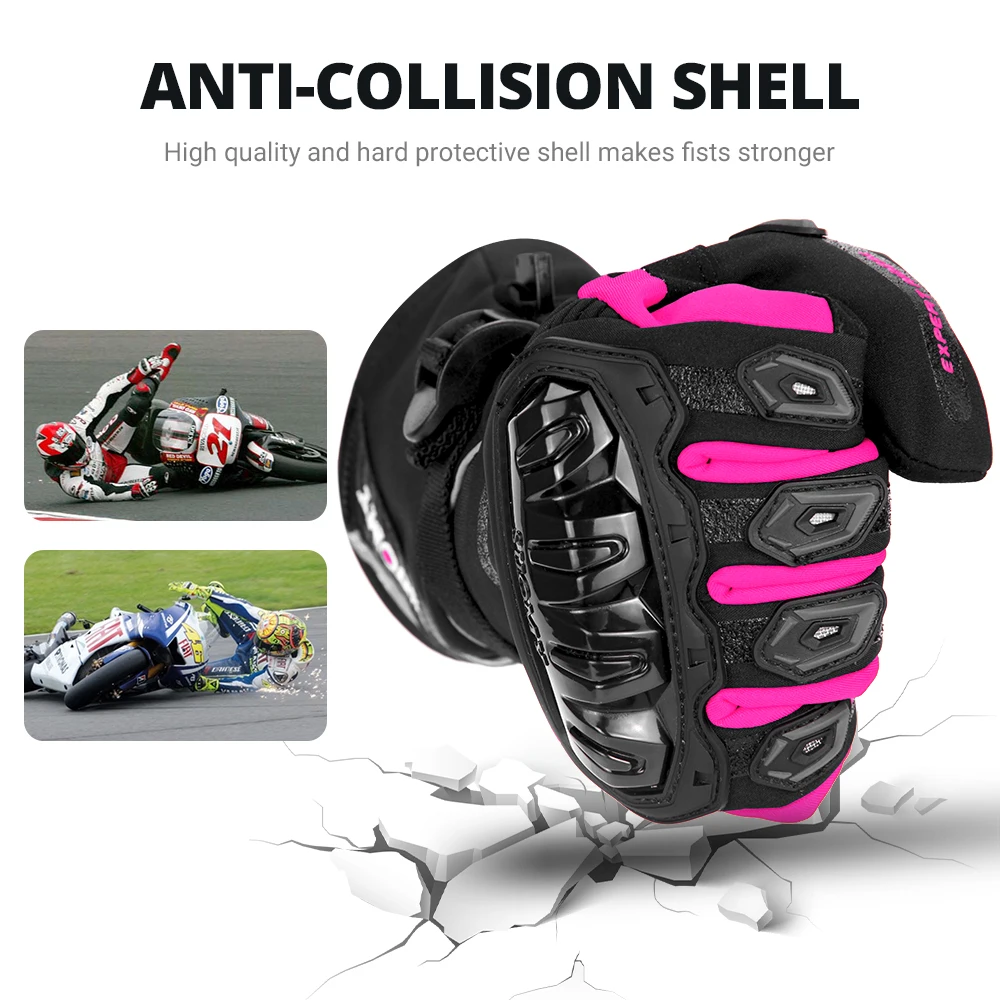 النساء الشتاء الدافئة دراجة نارية قفازات مكافحة السقوط ومضادة للتصادم على الطرق الوعرة دراجة نارية قفازات قيادة شاشة تعمل باللمس قفاز مقاوم للماء #4