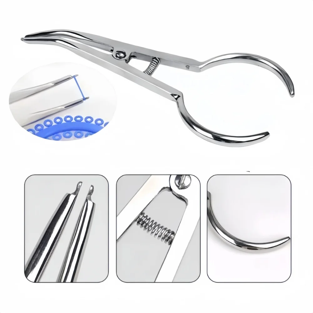 1pc Dental Stainless Steel Orthodontic Separation Pliers Rubber Ring Ligation Separation Pliers Split Ring Placement Pliers Tool
