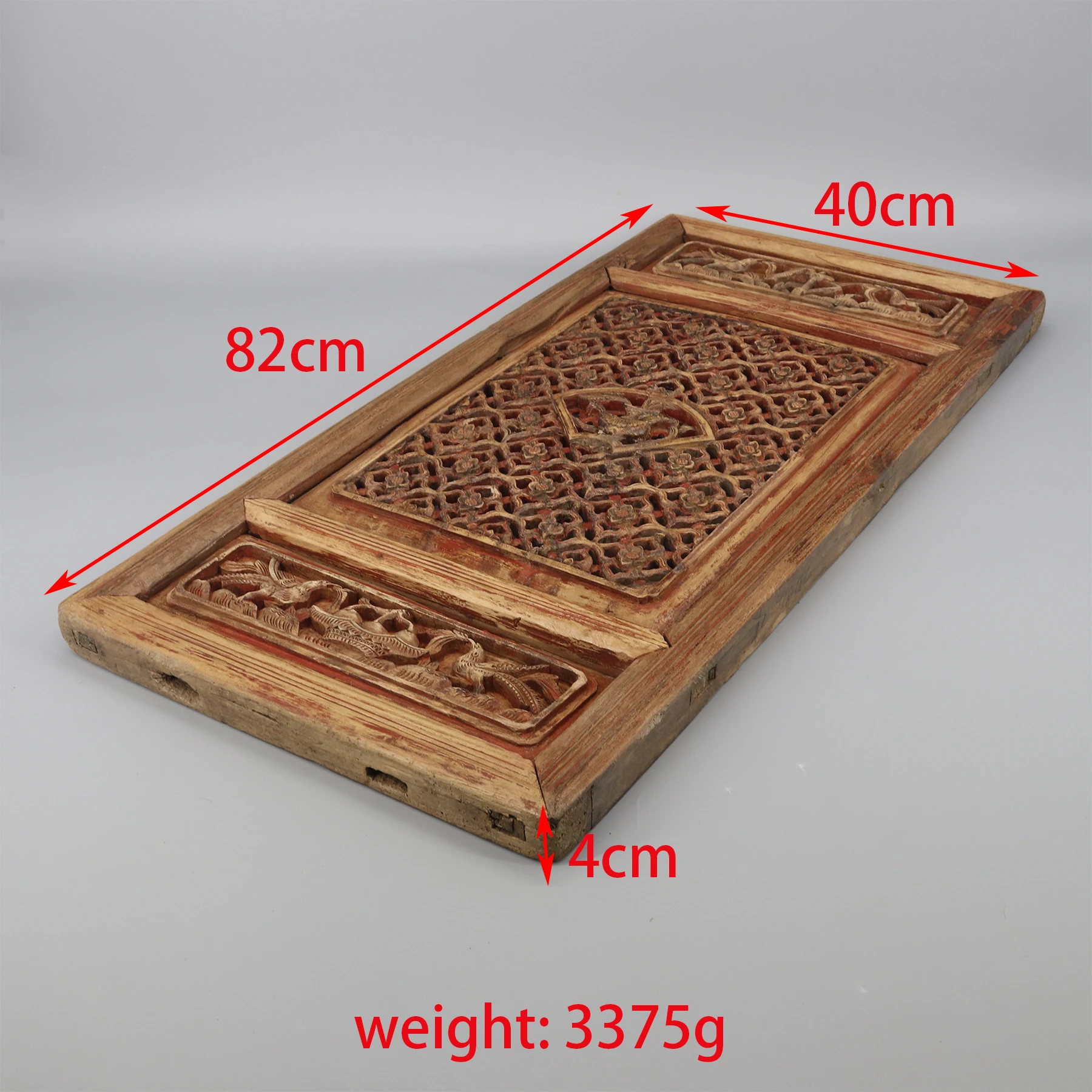 Old Window Panel, One Single Piece of Wood Carving, Home Decoration, Wall Hanging