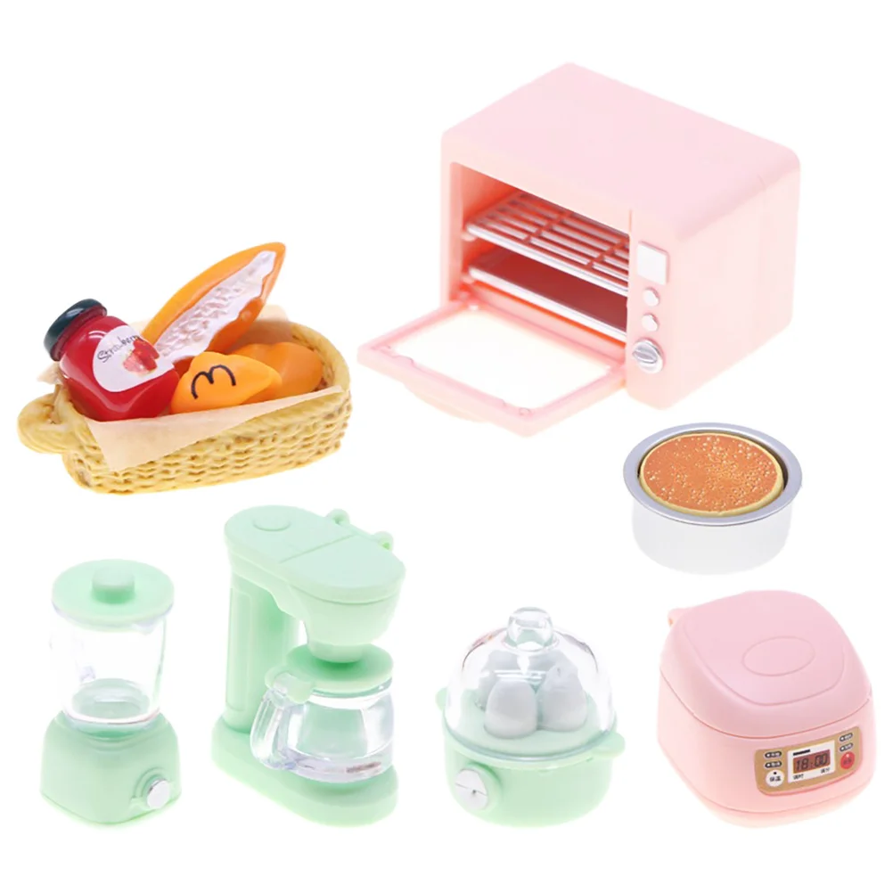 7 pezzi set di elettrodomestici da cucina in miniatura cucina di simulazione per bambini strumenti di cottura realistici per case delle bambole finta di giocare a Decor