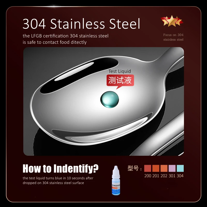4 Pcs of Ultra Thick 304 Stainless Steel Kitchen Spoons LFGB Certification Well Polished Reflective Drinking Ladle Cake Spoon