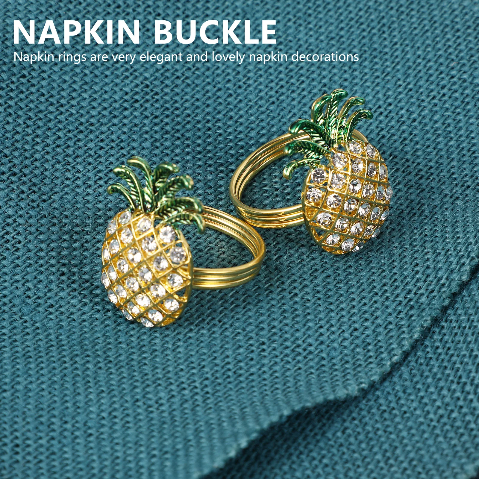 

6pcs Diamond Napkin Rings Iron Material Elegant Table Decor Dinner Party Napkin Holder Wedding Banquet Accessories