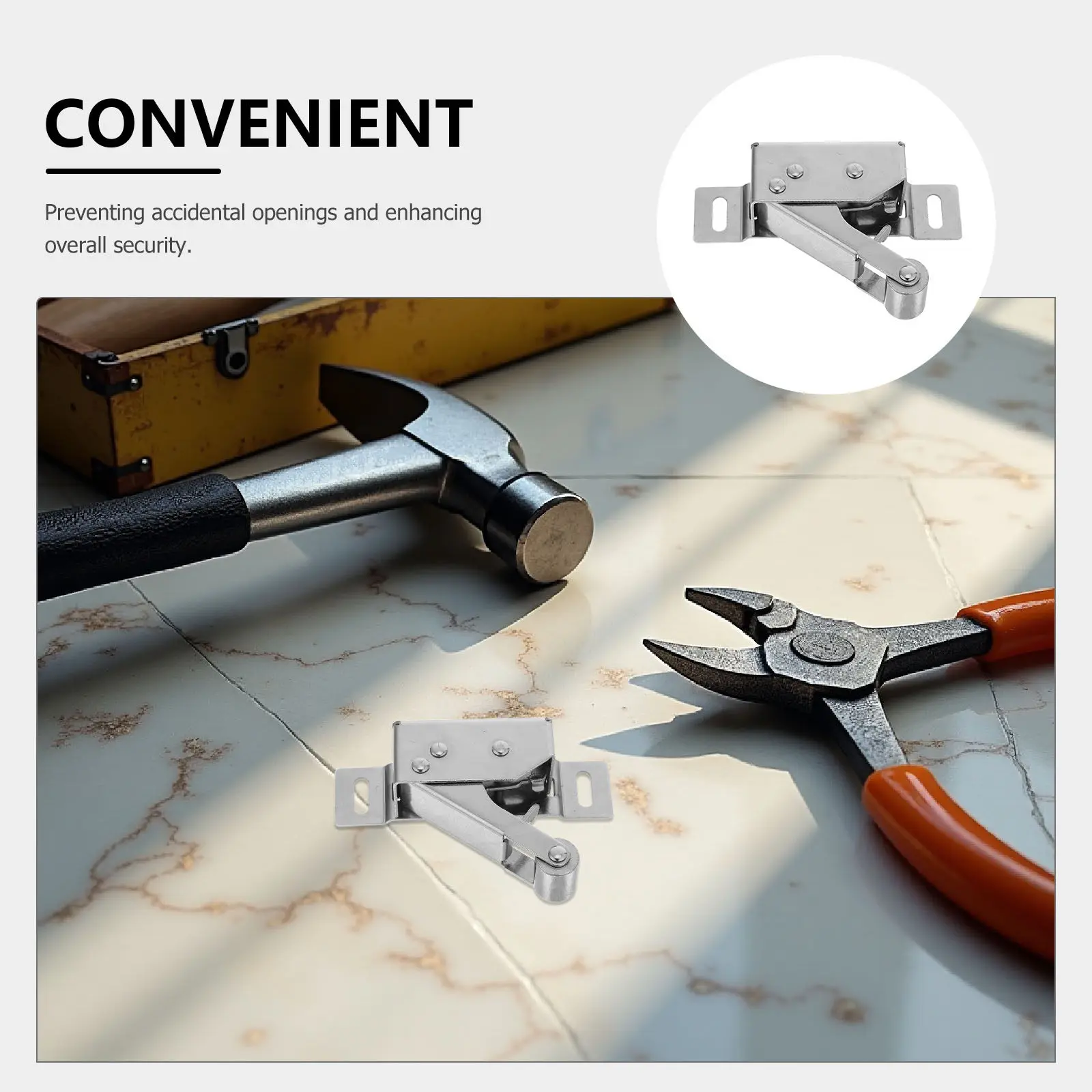 2Pcs Cabinet Push Latch Spring Loaded Push Button Latch for Cupboards Drawers Touch Open Catch Mechanism Automatic Closure