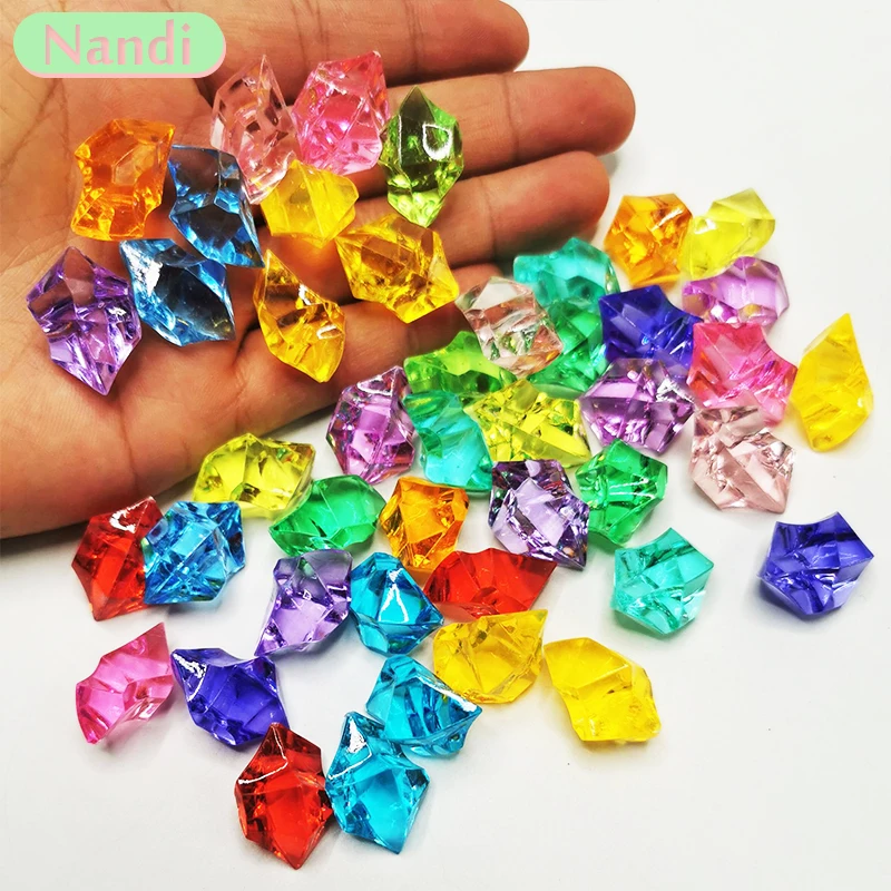 100 sztuk-200 sztuk/partia 25X18mm akrylowy kryształ lodowy kamień kamienie wazon klejnoty na dekoracje weselne konfetti stół Scatter koraliki