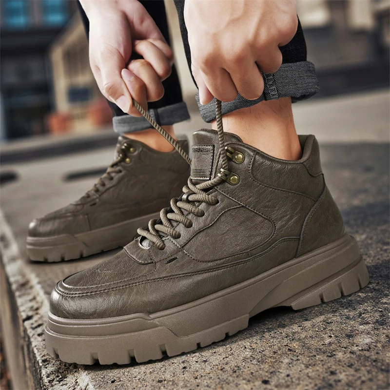 

Рабочая обувь, универсальная повседневная спортивная обувь средней высоты в британском стиле в стиле ретро.