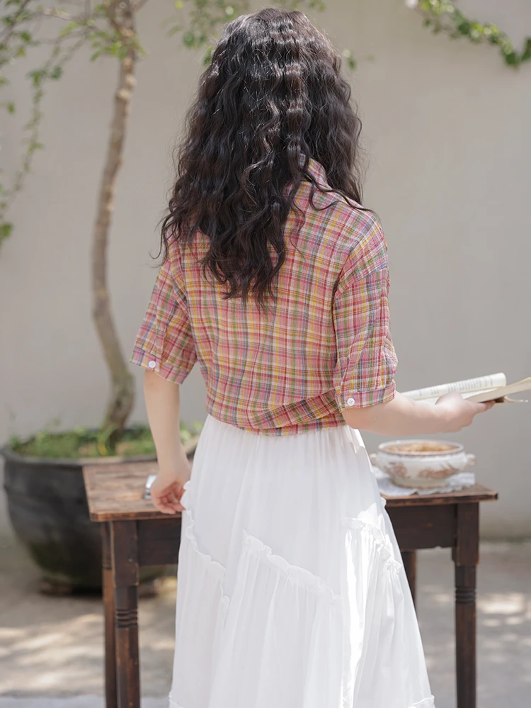 Summer New Women Turn-down Col – обзор и цена Street Fashion Vintage